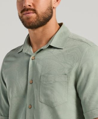 Men's Palm Print Short-Sleeve Button-Down Shirt