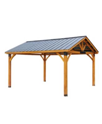 14' x 12' Hard-Top Gazebo, Wooden Gazebo on Clearance, Outdoor Pergola