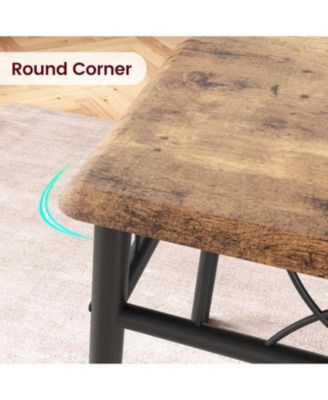 3-Piece Wood Dining Table Set for 2, Upholstered Chairs, Compact Square Table for Breakfast Nook, Apartment