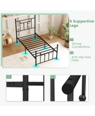 Heavy Duty Metal Bed Frame with Headboard