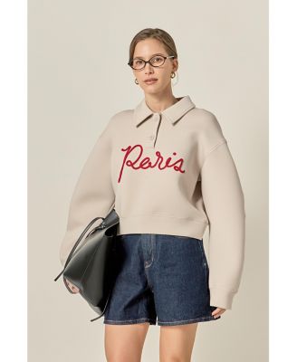 Women's Lettering Polo Scuba Top