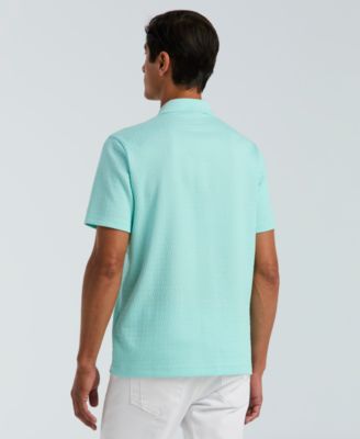 Men's Geo Jacquard Texture Polo Shirt