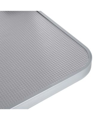 36" Silver Folding Pet Grooming Table with Stainless Steel Frame and Adjustable Arm