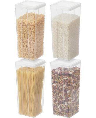 3.9 Qt Food Storage Containers with Flip-Top Lid, Stackable Pantry and Kitchen Containers, 4 Pack