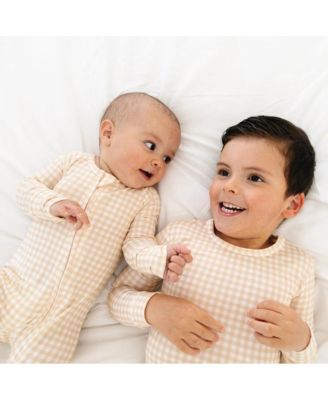 Baby Boys Sandstone Gingham Bamboo Sleeper