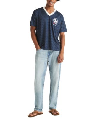 Men's Shadow Printed Birdseye V-Neck T-Shirt