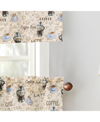 Polyester Cucina Latte Slub 3 Piece Kitchen Curtains Valance and Tiers Set 52" x 18" Muticolor