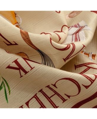 Polyester Cucina Family Slub 3 Piece Kitchen Curtains Valance and Tiers Set 52" x 18" Muticolor