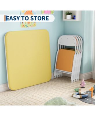 Folding Square Table and 4 Chairs Set, Lightweight Indoor Outdoor Dining Set, Collapsible Compact Table, Portable Chairs