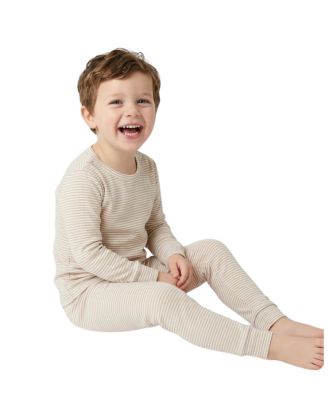 Toddler Boys Oatmeal Stripe Bamboo Pajama Set