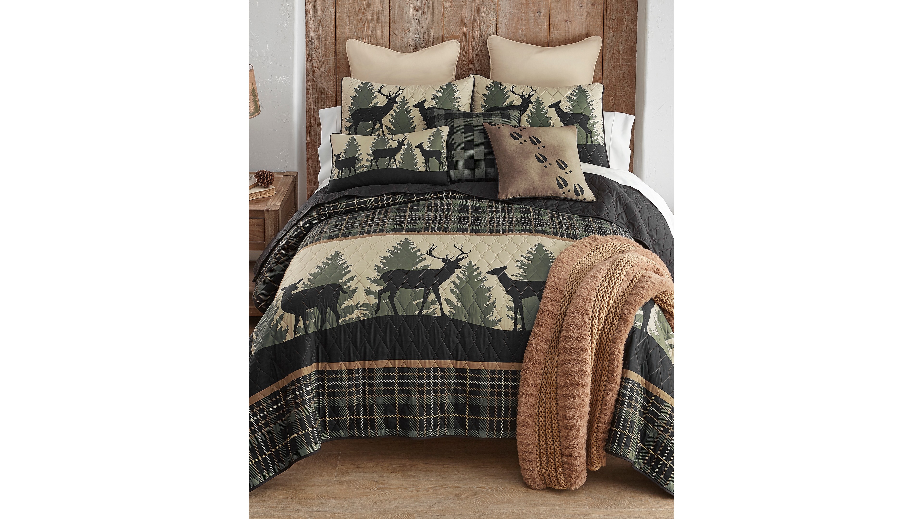 Donna Sharp Deer Walk Tranquil 3-Pc. Quilt Set, Queen