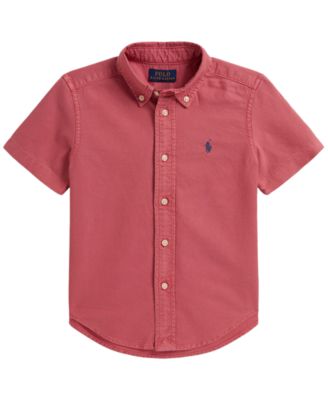 Boys' 2-7 Garment-Dyed Cotton Oxford Shirt
