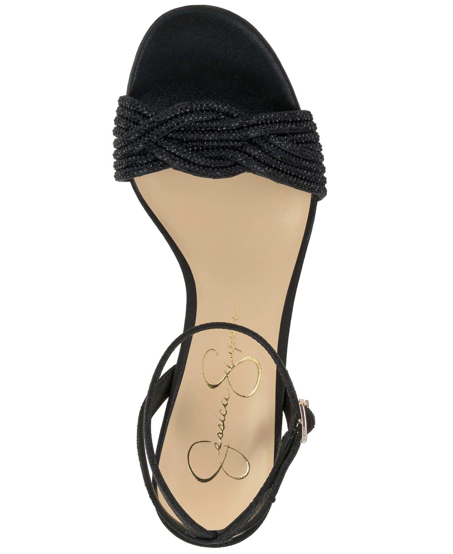 Женские сандалии Jessica Simpson Sienea Rhinestone Knot Dress Sandals, цвет: Чёрный — фото 4