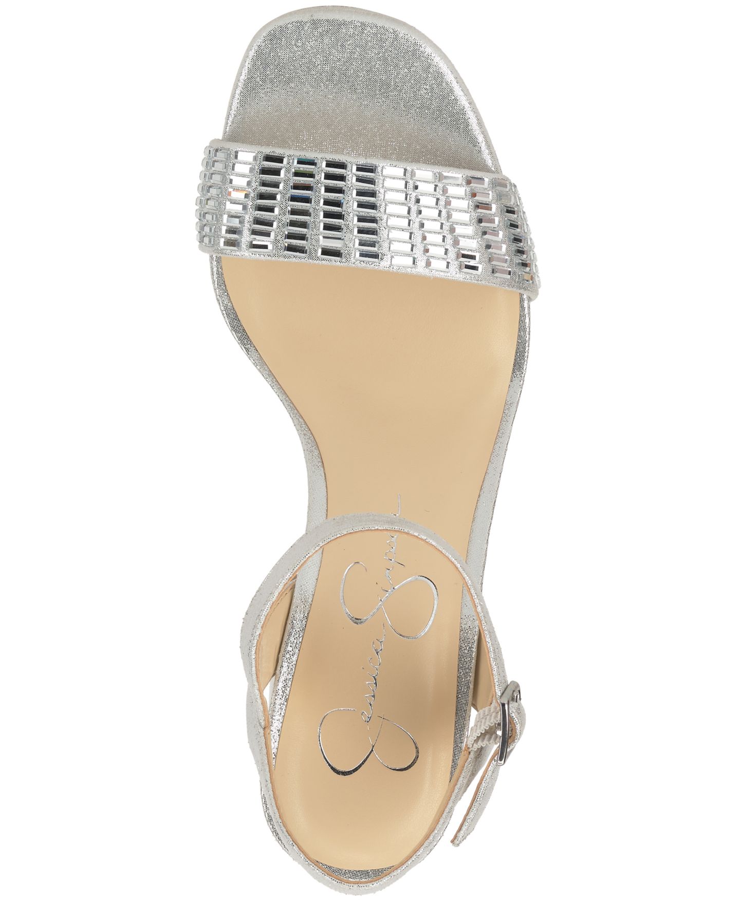 Женские сандалии Jessica Simpson Skilia Platform Block Heel Rhinestone, цвет: Серебряный — фото 4
