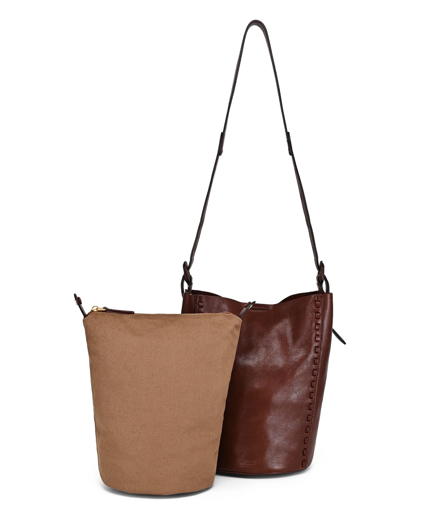 Женская сумка OLD TREND Juniper Small Leather Crossbody Bucket, цвет: Кофейный коричневый — фото 4