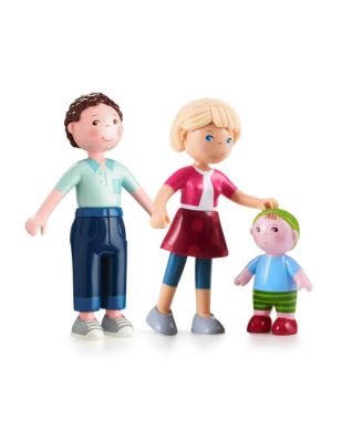 Little Friends Family Bundle - Set of 3 Dollhouse People Figures for Ages 3+, Flexible Plastic Mini Dolls for Pretend Play