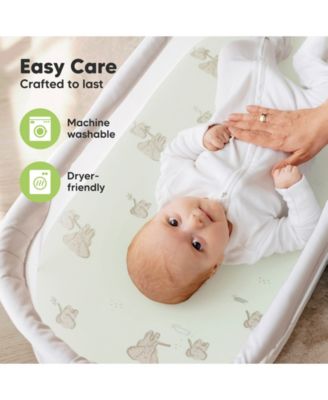 Bassinet Sheet for Baby Girls, Boys, 2-Pack Soothe Bassinet Fitted Sheets, Bedside Bassinet Mattress Sheet