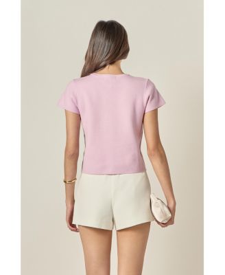 Women's 3D Flower Knit Top