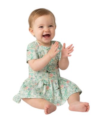 Baby Girls Sage Blossom Bamboo Twirl Dress with Bodysuit