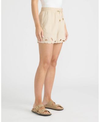 Women's Shorts with Embroidered Hem