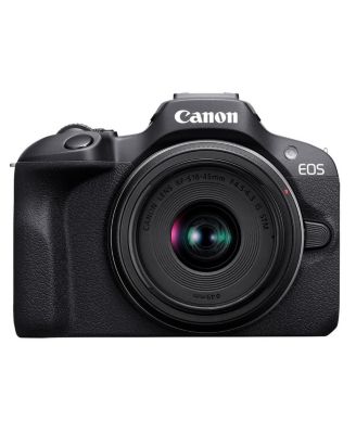 EOS R100 Mirrorless Camera and RF-S 18-45mm f/4.5-6.3 IS STM Lens, Bundle with Memory Card, Smart Charger Base and Software Kit