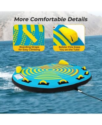 3 Person Inflatable Boat Tube Towable Platform with Double Valves
