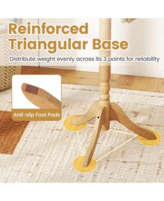 Solid Wood Hall Tree with Multiple Hooks and Height Options