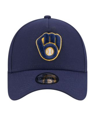Big Boys and Girls Navy Milwaukee Brewers 9FORTY A-Frame Adjustable Hat