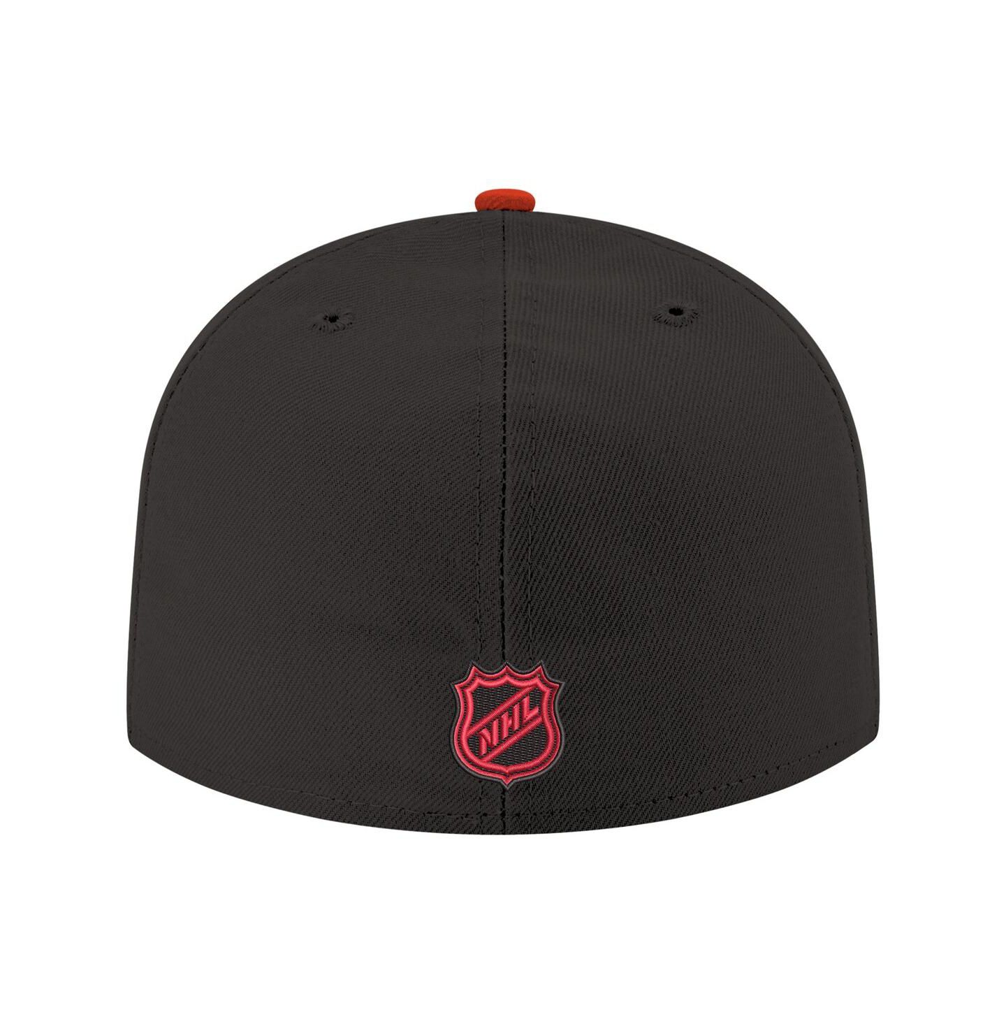 Мужская кепка New Era Black Chicago Blackhawks Core Logo Two-Tone 59FIFTY Fitted Hat — фото 2