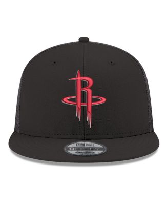 Men's Black Houston Rockets Core Logo Meshback 9FIFTY Snapback Hat