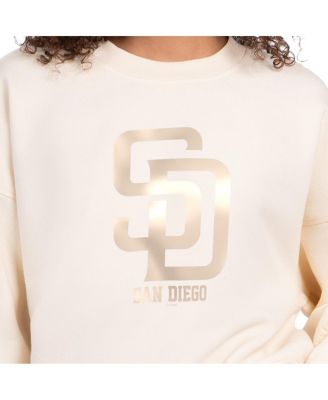 Women's Cream San Diego Padres Pastels Boxy Fleece Sweatshirt