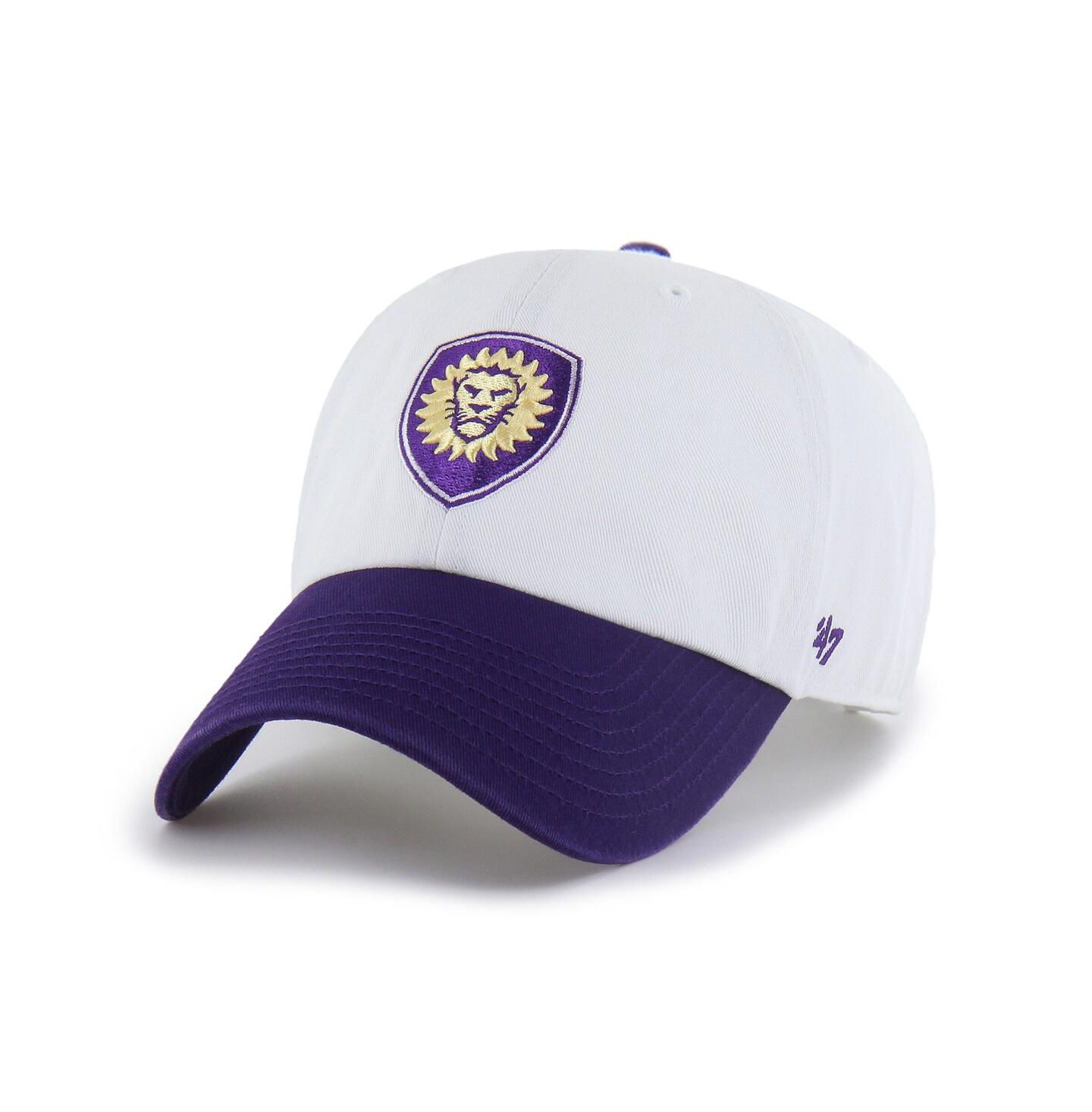 Мужская кепка '47 Brand White Orlando City SC Two-Tone Clean Up Adjustable Hat — фото 1