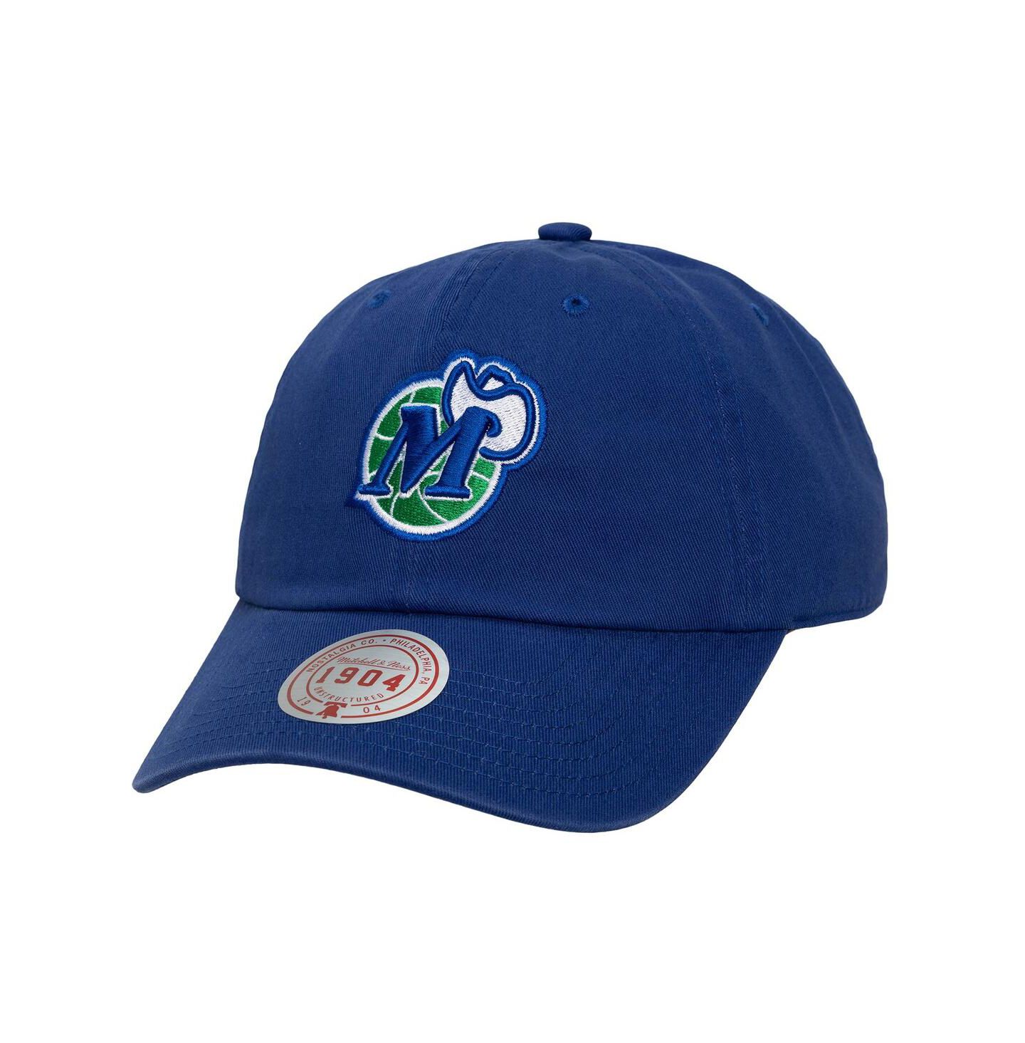 Мужская кепка Mitchell & Ness Navy Dallas Mavericks Hardwood Classics 1904 Adjustable Hat — фото 1