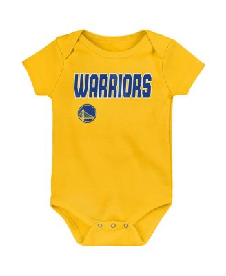 Baby Boys and Girls 3-Pack Golden State Warriors Littlest Player Bodysuit Set