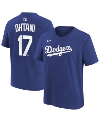 Big Boys and Girls Shohei Ohtani Royal Los Angeles Dodgers Name & Number T-Shirt