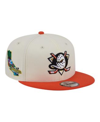 Men's White/Orange Anaheim Ducks Injection Localized Two-Tone 9FIFTY Snapback Hat