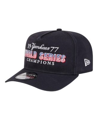 Men's Navy New York Yankees 1977 World Series Champions Throwback 9FIFTY A-Frame Snapback Hat