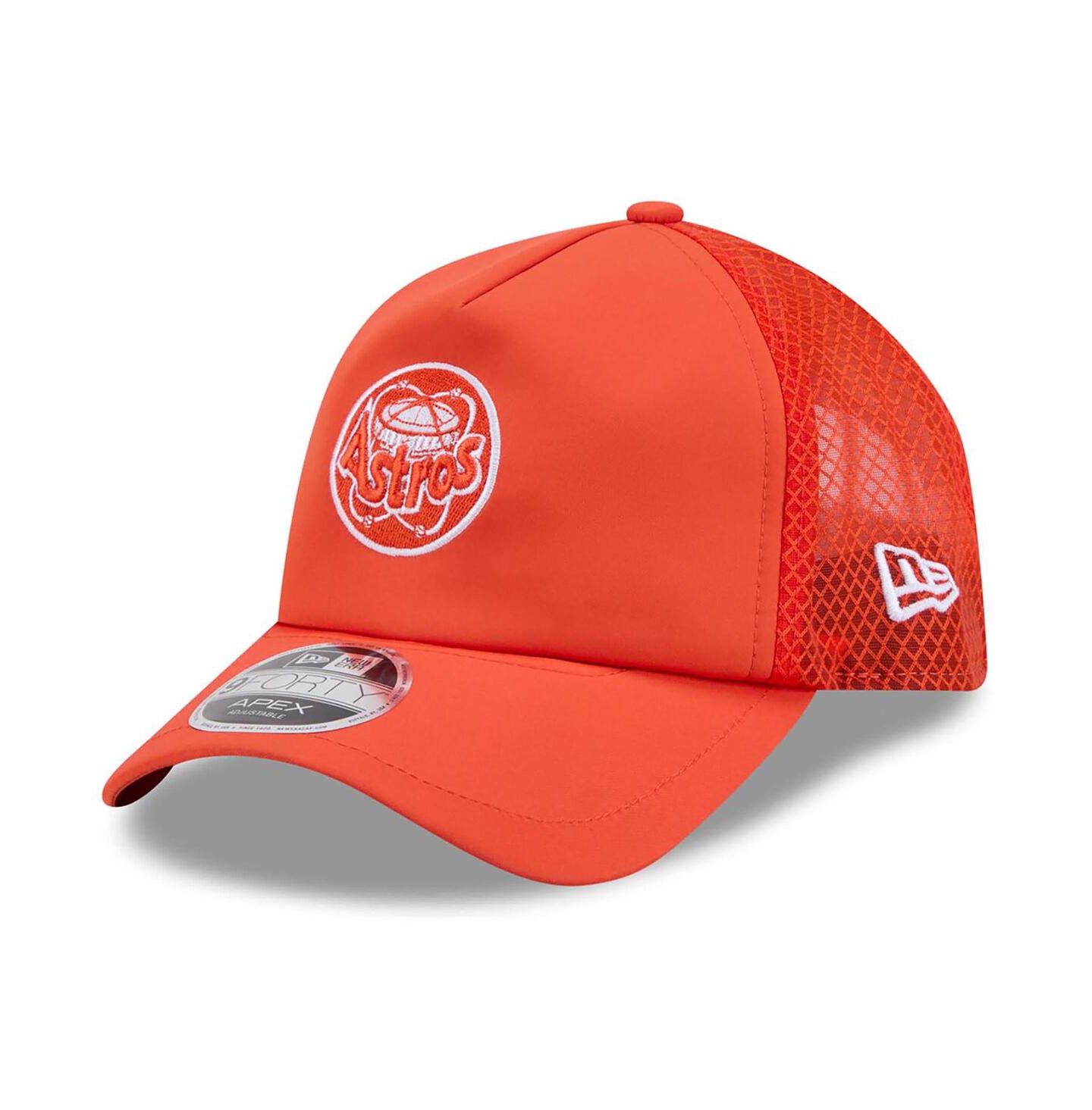 Мужская кепка New Era Orange Houston Astros 2026 Batting Practice Alternate Apex 9FORTY Adjustable Hat — фото 1