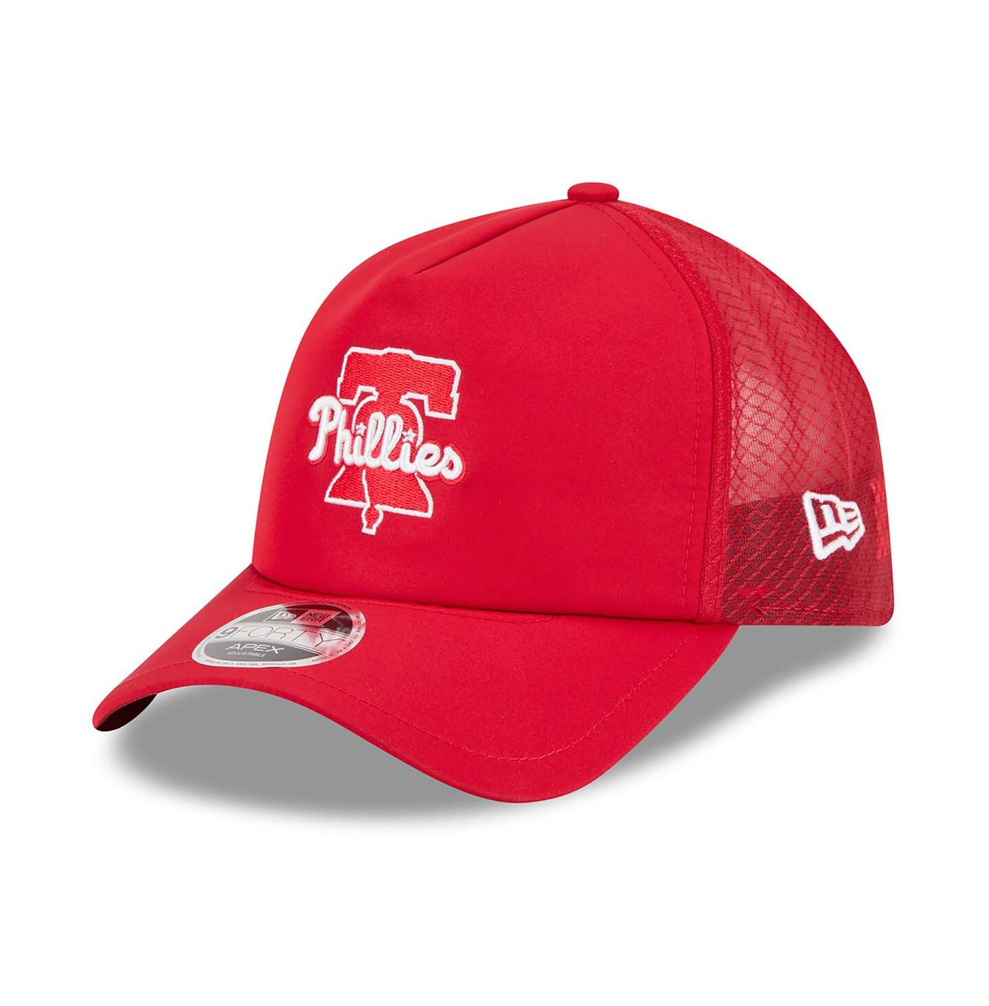 Мужская кепка New Era Red Philadelphia Phillies 2026 Batting Practice Alternate Apex 9FORTY Adjustable Hat — фото 1