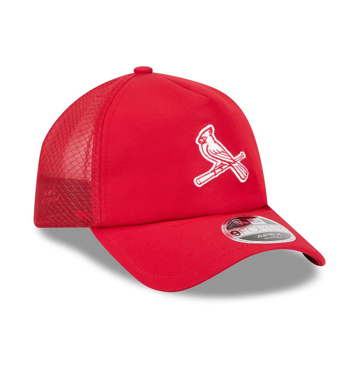 Мужская кепка New Era Red St. Louis Cardinals 2026 Batting Practice Alternate Apex 9FORTY Adjustable Hat — фото 3