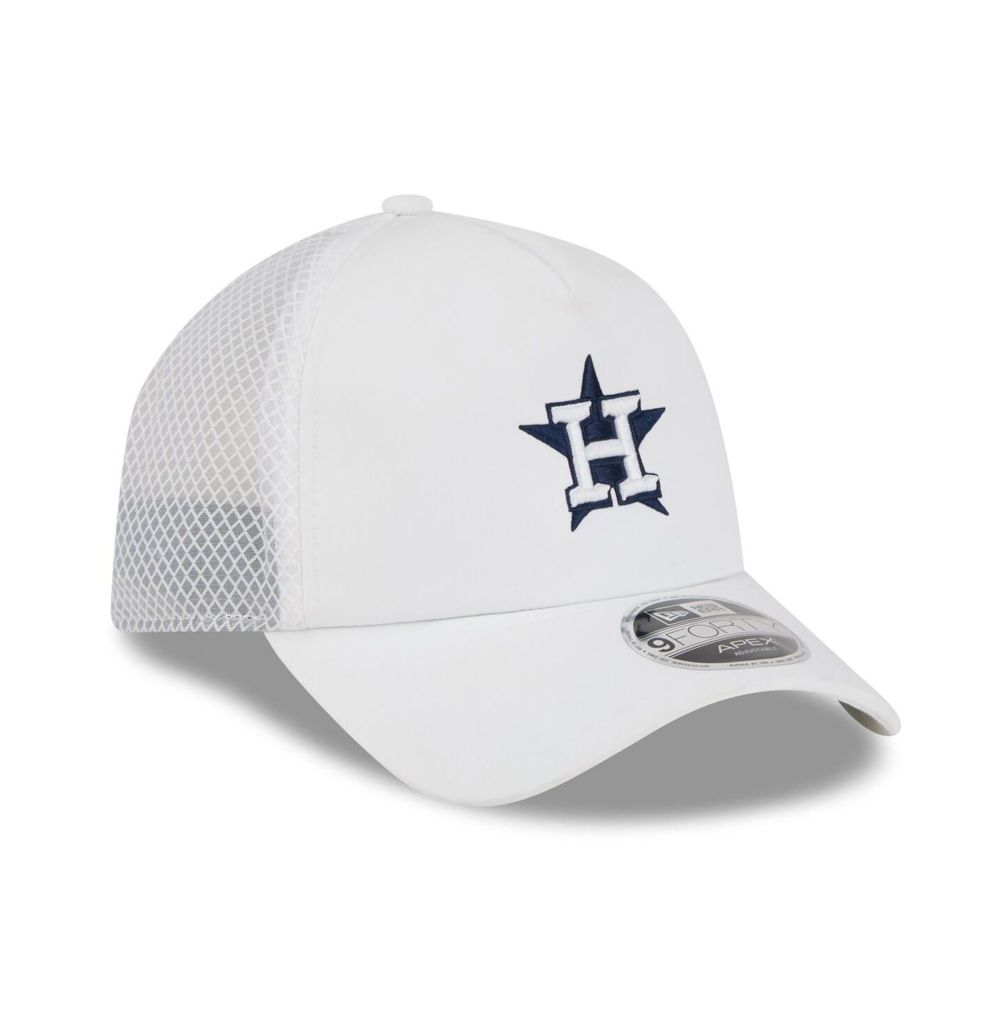 Мужская кепка New Era White Houston Astros 2026 Batting Practice Apex 9FORTY Adjustable Trucker Hat — фото 3