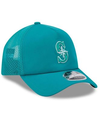 Men's Teal Seattle Mariners 2026 Batting Practice Apex 9FORTY Adjustable Trucker Hat