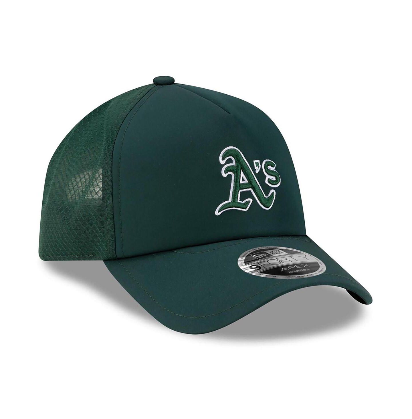 Мужская кепка New Era Green Athletics 2026 Batting Practice Apex 9FORTY Adjustable Trucker Hat — фото 3