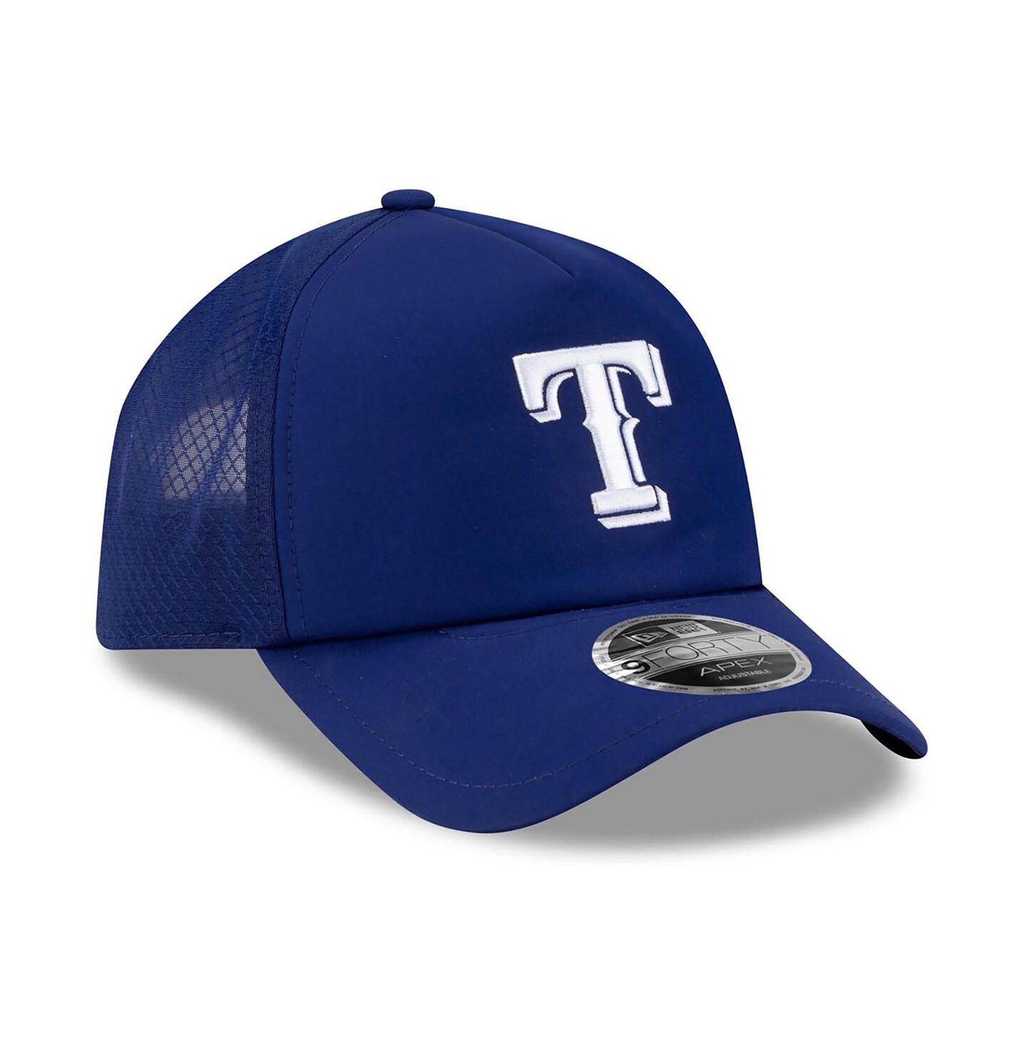 Мужская кепка New Era Royal Texas Rangers 2026 Batting Practice Apex 9FORTY Adjustable Trucker Hat — фото 3