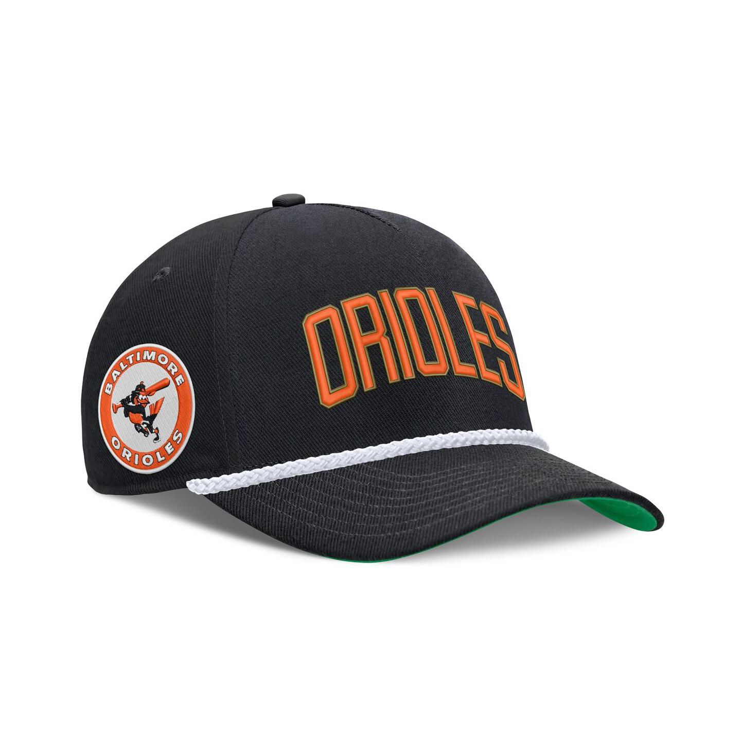 Мужская кепка Nike Black Baltimore Orioles Cooperstown Collection Rise Adjustable Hat — фото 1