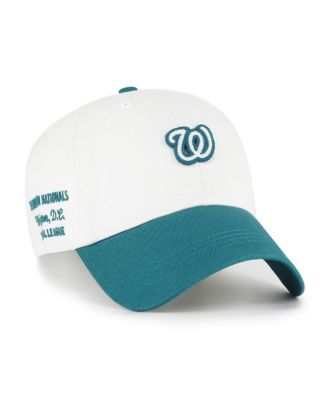 Men's White/Teal Washington Nationals Contemporary Tonal Clean Up Adjustable Hat