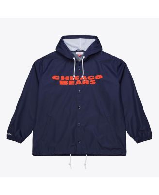 Men's Navy Chicago Bears Coaches Full-Snap Hooded Windbreaker Jacket