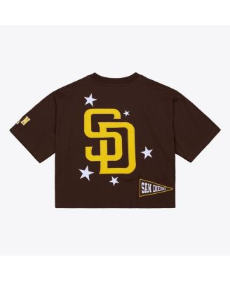 Women's Brown San Diego Padres Pep Rally Cropped Boxy T-Shirt