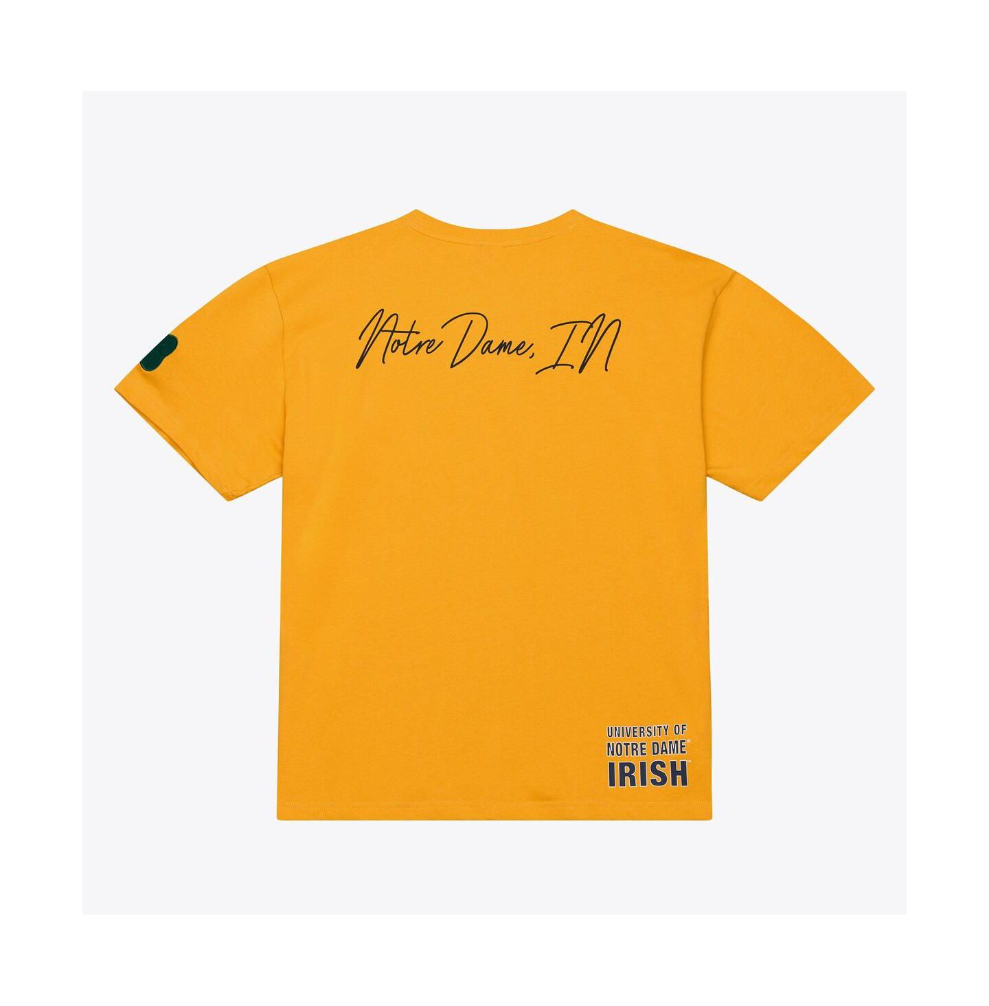 Мужская футболка Mitchell & Ness Gold Notre Dame Fighting Irish Double Clutch Premium — фото 4