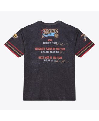 Men's Black Philadelphia 76ers Hardwood Classics Originals Collection 2000-2001 Team Roster T-Shirt